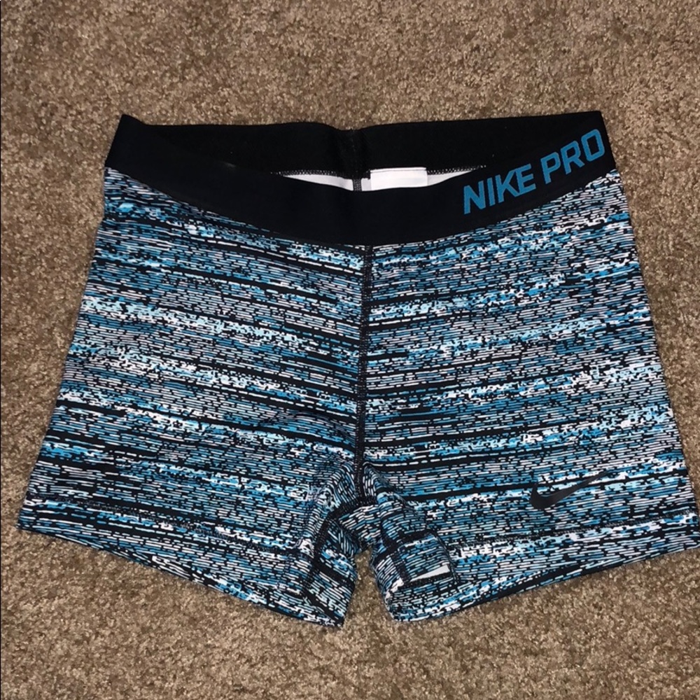 Black / Blue / White Patterned Nike Pro Spandex